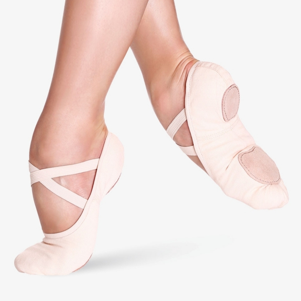 Rosetti soft pink canvas ballet shoes